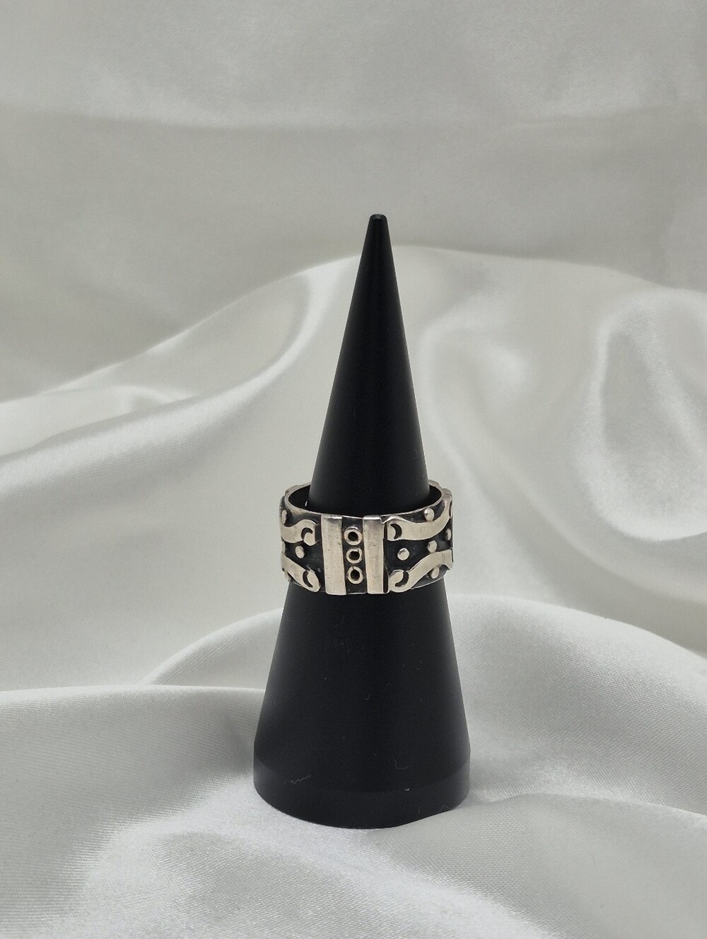 TAXCO MEXICO Men ? Sterling Silver EAGLE 3 "CHH" Wide Band Ring Size 10 Band - Picture 2 of 7